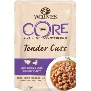 24x Wellness Core Kattenvoer Tender Cuts Kalkoen - Eend 85 gr