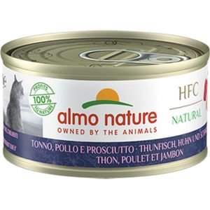 24x Almo Nature HFC Natural Kattenvoer Tonijn en Kip met Ham 70 gr