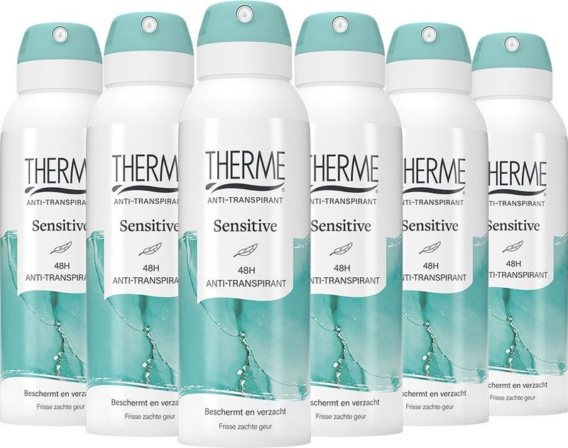 6x Therme Anti-Transpirant Sensitive Spray 125 ml