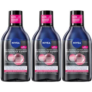 3x Nivea MicellAIR Skin Breathe Professional Make-up Remover Water 400 ml