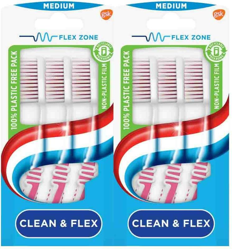 2x Aquafresh Tandenborstel Clean & Flex Hard 3 stuks
