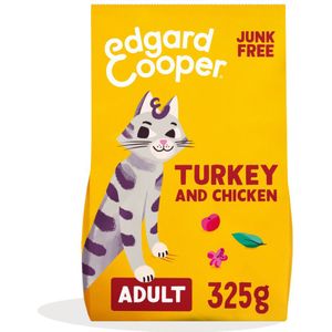 6x Edgard & Cooper Kattenvoer Adult Kalkoen - Kip 325 gr