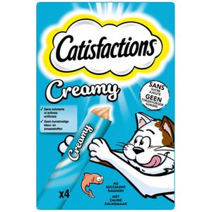 11x Catisfactions Kattensnack Zalm Creamy 4 x 10 gr