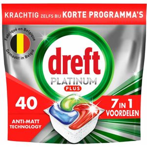 2+2 gratis: Dreft Vaatwastabletten Platinum Plus All In One 40 stuks