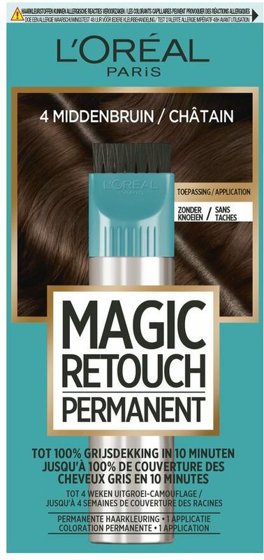 3x L'Oréal Magic Retouch Permanent 4 Middenbruin 95 gr