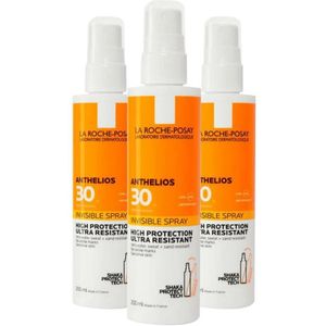 3x La Roche Posay Anthelios Onzichtbare Spray SPF 30 200 ml
