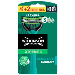 1+1 gratis: Wilkinson Wegwerpscheermesjes Xtreme 3 Sensitive Comfort 6 stuks