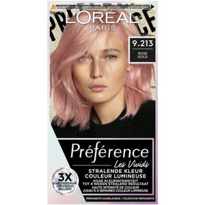 1+1 gratis: L'Oréal Preference Vivids Permanente Haarkleuring 9.213 Rose Gold