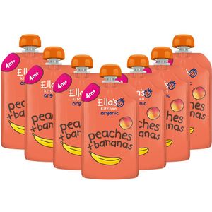 7x Ella's Kitchen Knijpzakje 4+ m Perzik & Banaan 120 gr