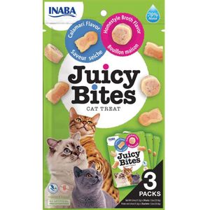 6x Inaba Kattensnack Juicy Bites Bouillon - Inktvis 34 gr
