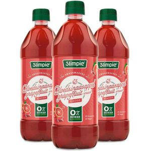 3x Slimpie Siroop Bloedsinaasappel Grapefruit 650 ml