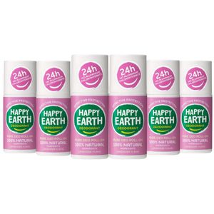 6x Happy Earth 100% Natuurlijke Deodorant Roller Lavender Ylang 75 ml