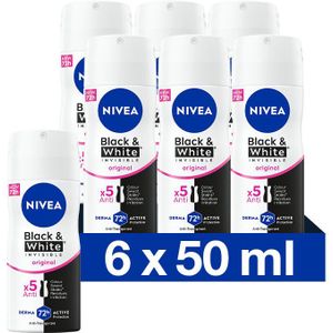 6x Nivea Deodorant Spray Invisible For Black & White 100 ml