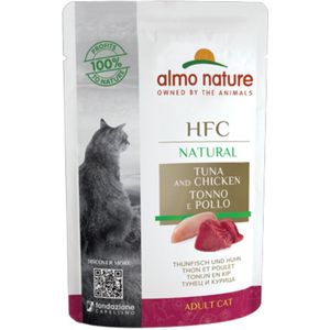 24x Almo Nature HFC Natural Kattenvoer Tonijn - Kip 55 gr