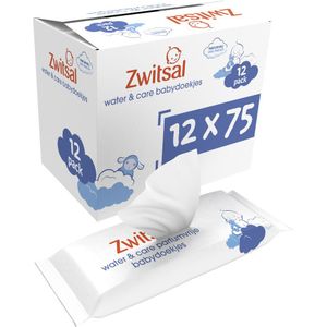 Zwitsal Water & Care Babydoekjes 12 x 75 doekjes