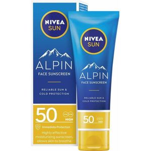 1+1 gratis: Nivea Sun Zonnebrandcréme Face Alpin SPF 50 50 ml