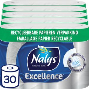 1+1 gratis: 5x Nalys Excellence Maxi-Vel Toiletpapier In Papieren Verpakking 5-Laags 6 stuks