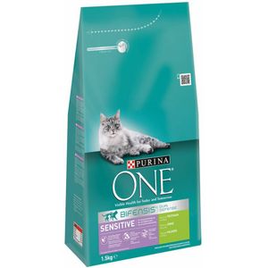 6x Purina One Sensitive Kalkoen 1,5 kg