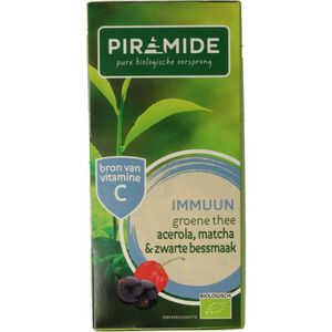 Piramide Groene Thee Immuun Acerola, Matcha & Zwarte Bes 20 stuks