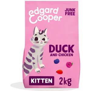 4x Edgard & Cooper Kattenvoer Kitten Eend - Kip 2 kg