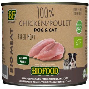12x BF Petfood Biofood Organic Hond en Kat 100% Kip 200 gr