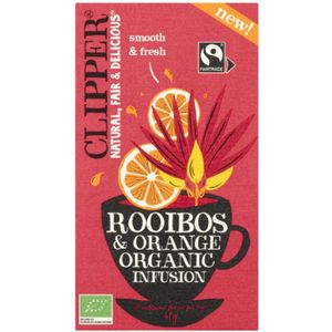 4x Clipper Thee Rooibos Orange 20 stuks