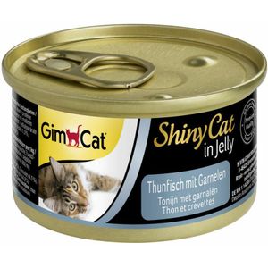 24x GimCat Shinycat in Jelly Tonijn - Garnalen 70 gr