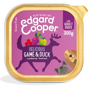 18x Edgard & Cooper Kuipje Vers Vlees Hondenvoer Wild - Eend 300 gr