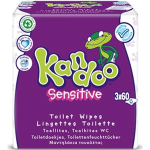 Kandoo Vochtige Toiletdoekjes Sensitive 3 x 60 stuks