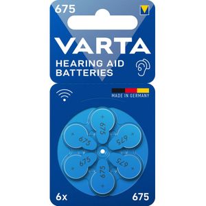50x Varta Hearing Aid Batteries 675 Blister 6 stuks