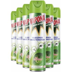 6x Vapona Green Action Vliegende Insecten Spray 400 ml