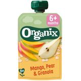 Organix Knijpfruit 6+m Mango Peer & Granola 100 gr