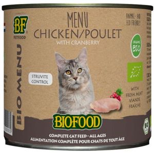 12x BF Petfood Biofood Organic Kip Menu 200 gr