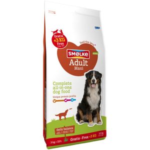 12+3 kg gratis: Smolke Hondenvoer Adult Maxi 12 + 3 kg