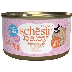 12x Schesir Baby Kitten Bouillon Kip & Zalm 70 gr