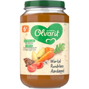 6x Olvarit Maaltijd 6m Wortel Rundvlees Aardappel 200 gr