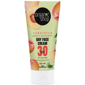 6x Organic Shop Zonnebrandcréme Gezicht SPF 30 Vette huid 50 ml