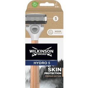 1+1 gratis: Wilkinson Hydro 5 Skin Protection Scheermes Premium Wood Handle