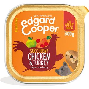 18x Edgard & Cooper Kuipje Vers Vlees Hondenvoer Kip - Kalkoen 300 gr