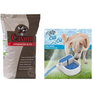 Cavom Compleet Hondenvoer Lam - Rijst & Afp Waterbak Pakket