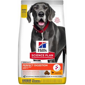 Hill's Science Plan Hondenvoer Perfect Digestion Large Breed Adult +1 Kip en Bruine Rijst 12 kg