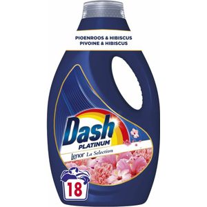4x Dash Vloeibaar Wasmiddel Platinum Pioenroos en Hibiscus 18 Wasbeurten 810 ml