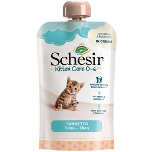 Schesir Kattenvoer Kitten 0-7 Tonijn in Cream 150 gr
