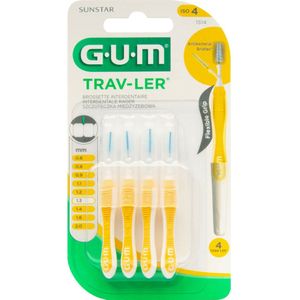 6x GUM Trav-Ler Ragers Geel 1.3mm 4 stuks