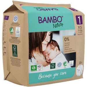 2x Bambo Nature Luiers Maat 1 (2-4 kg) 22 stuks