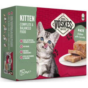 Voskes Paté Kitten Kip met Wortelen 8 x 85 gr