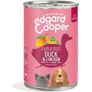 Edgard & Cooper Blik Vers Vlees Puppy Hondenvoer Eend - Kip 400 gr