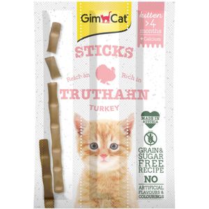 24x GimCat Sticks Kitten Kalkoen 3 stuks