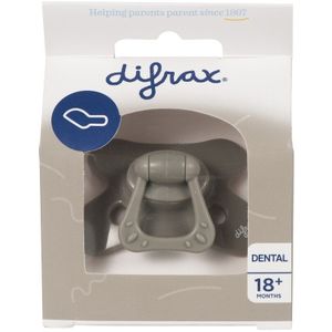 2x Difrax Fopspeen Dental 18+ mnd Grijs