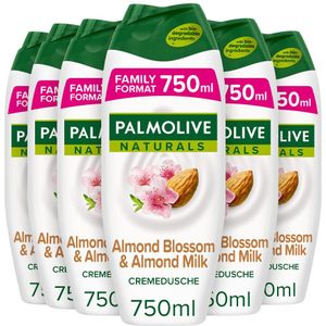 6x Palmolive Douchecréme Naturals Amandel 750 ml